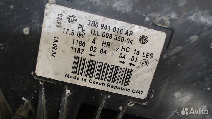 Фара (передняя) Volkswagen Passat 5, 2004