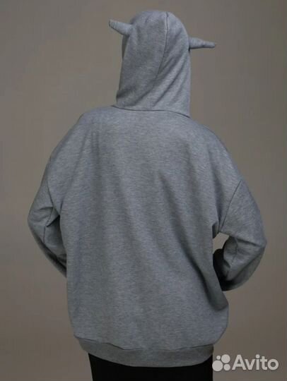 Зип худи с рожками оверсайз 48 р-р Новый