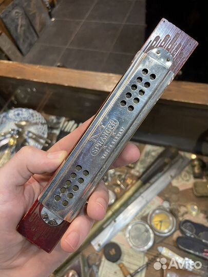 Старинная губная гармошка Spranger Германия 1910г