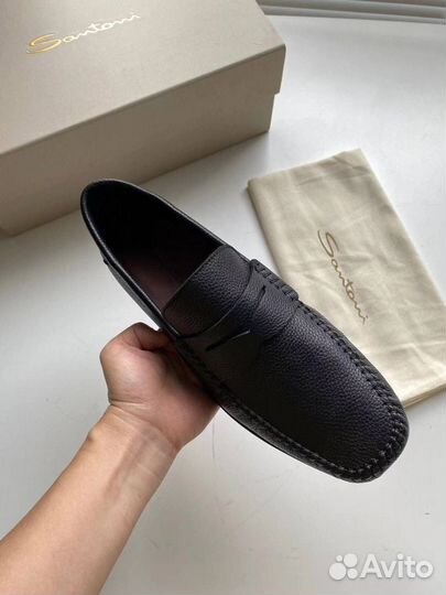 Мокасины мужские Santoni натуральная кожа