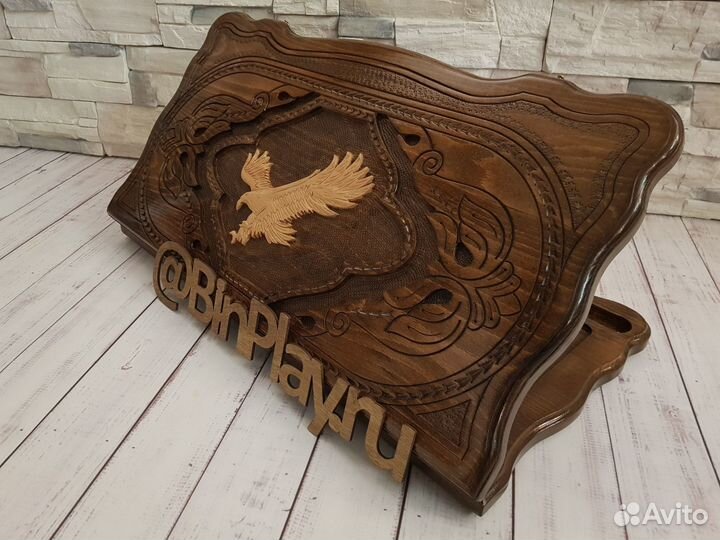 Нарды резные Белый орёл классика