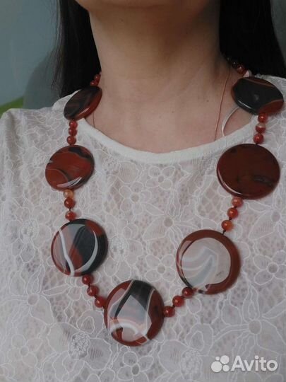 Бусы сардоникс