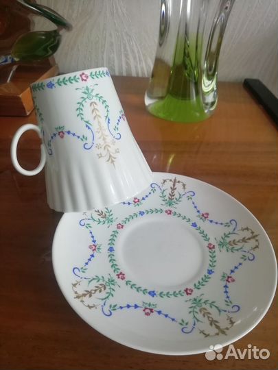 Кофейная пара из костяного фарфора лфз