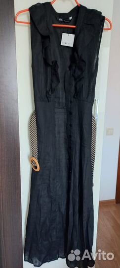 Льняное платье zara