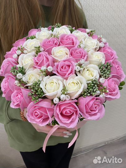 Букет из мыльных роз