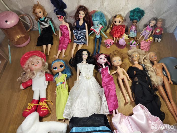 Куклы барби, LOL 15 шт + платья игрушки, бонусы