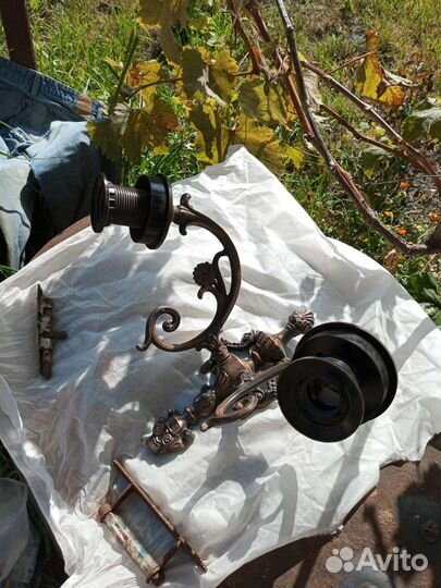 Люстра потолочная бу СССР и бра старинные медные