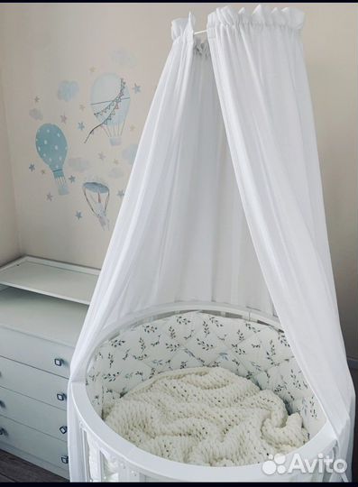 Бортики в круглую кроватку