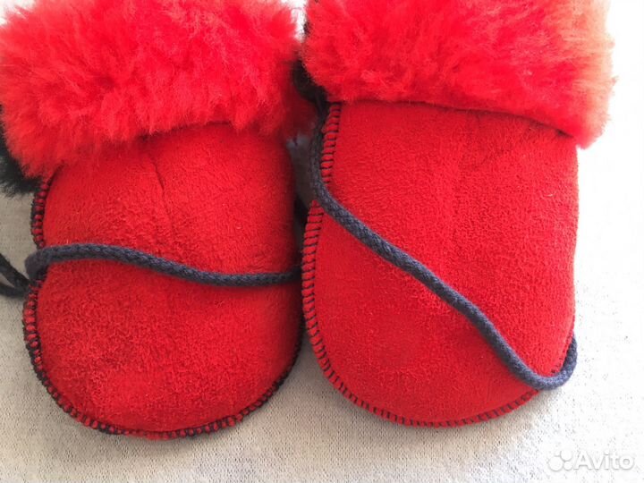 Варежки из овчины на 1 год