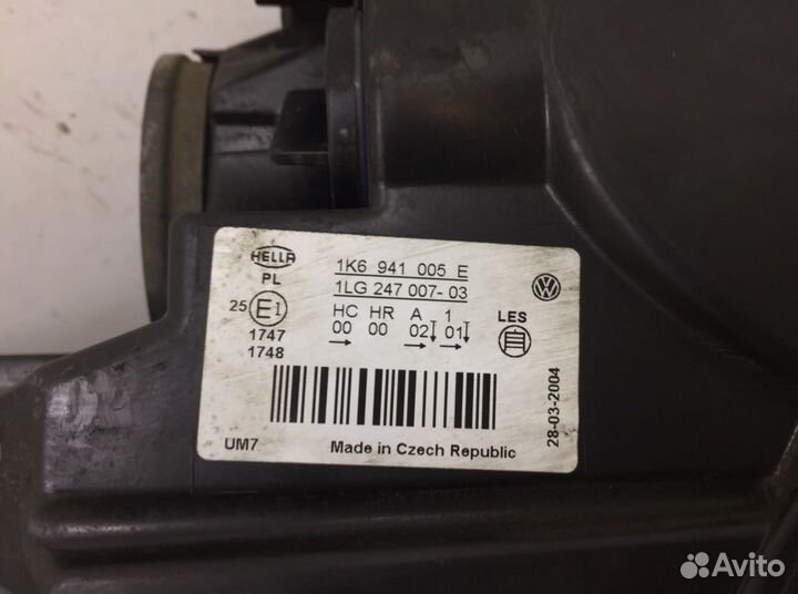 Фара 1K6941005E Volkswagen Golf 5 (2003-2009)