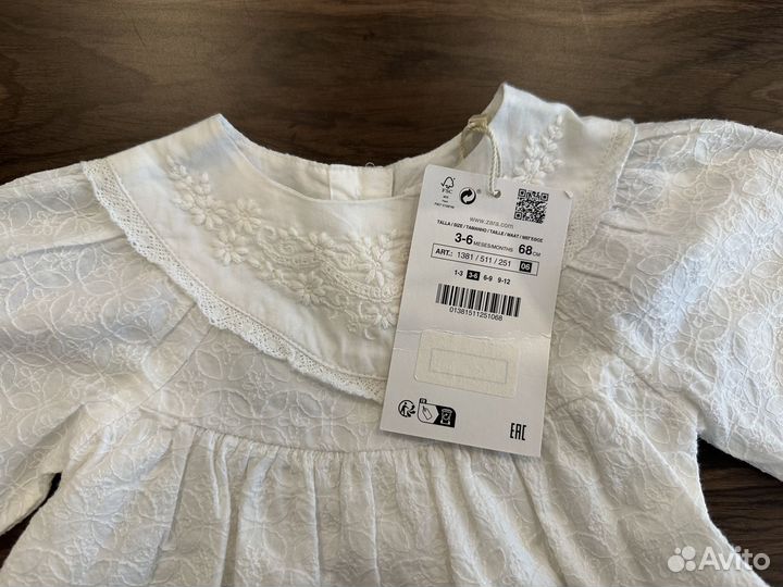 Платье новое для девочки Zara 3-6 М