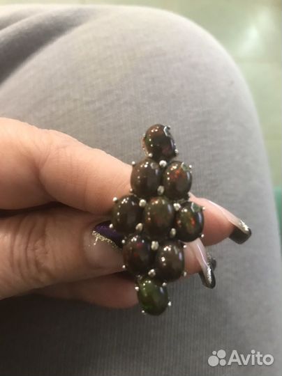 Серебряное кольцо с эфиопским опалом