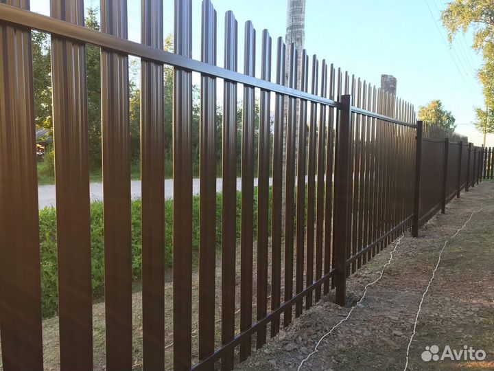 Забор из Профнастила. 3Д Сетка. Евроштакетник