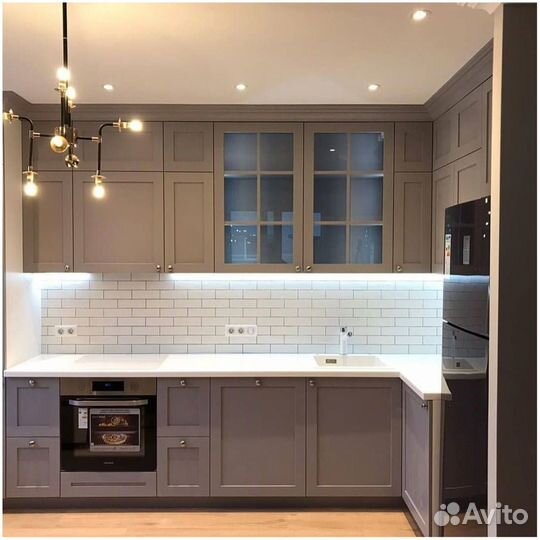 Кухонный гарнитур угловой. Кухня прямая