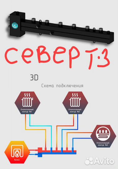 Гидрострелка с коллектором север Т3