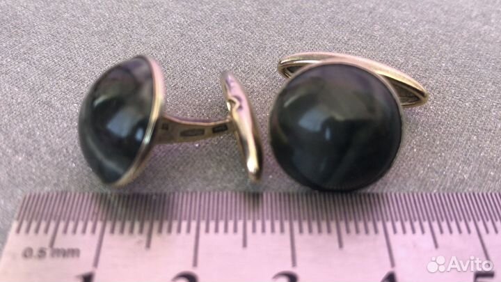 Запонки СССР серебро, позолота