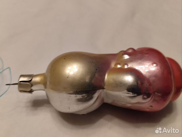 Елочная игрушка СССР Девочка в шубке Редкая Стекло