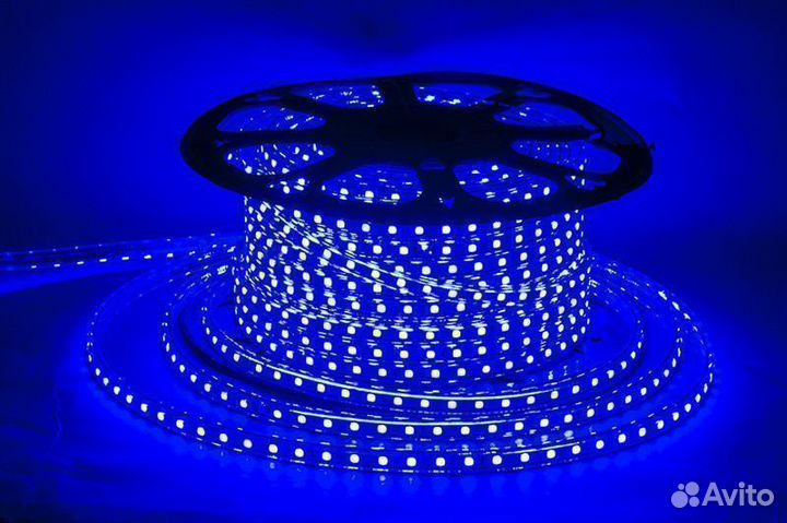 Светодиодная LED лента 220В синяя желтая RGB