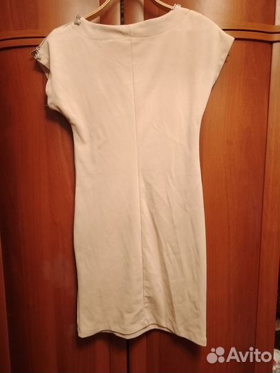 Платье бежевое, S, короткое