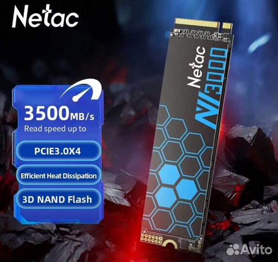 Диск m.2 nvme Netac ssd 1tb новый