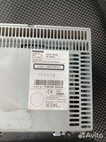 Штатная магнитола Nissan micra k12