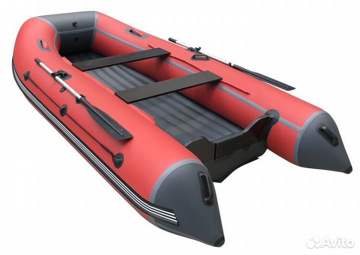 Лодка пвх Orca 340 нднд красный/темно-серый