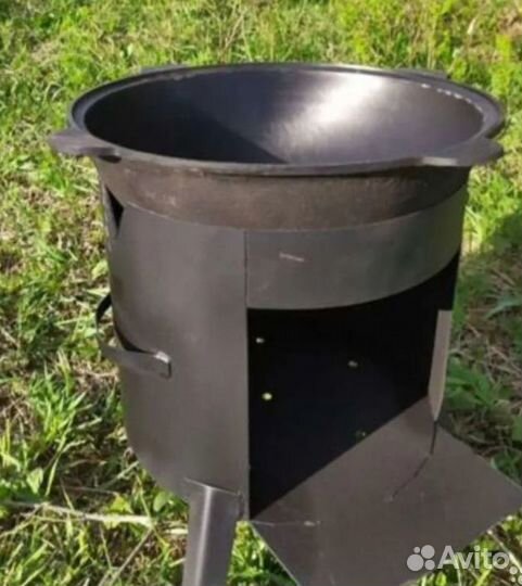 Казан чугунный 16 литров с печкой