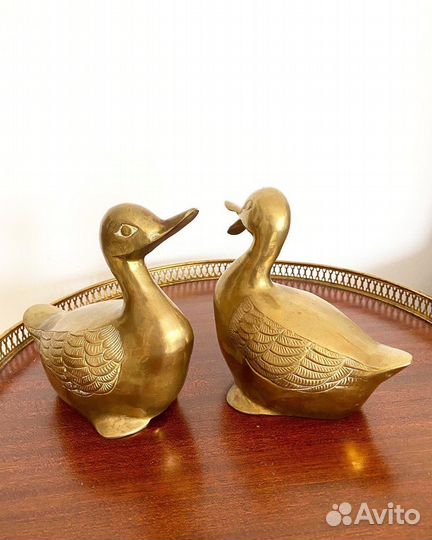 Статуэтки латунь винтаж парные утки Испания