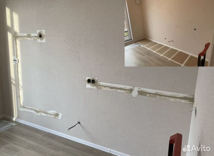 Перенос и добавление розеток, штробление стен