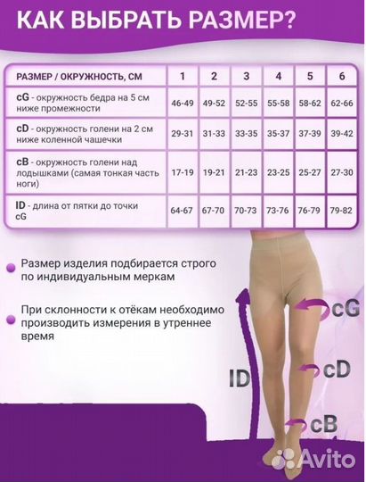 Компрессионные колготки 1 класс ergoforma 112