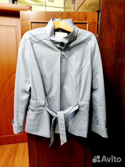 Куртка весенняя голубая экокожа 54-56 размер