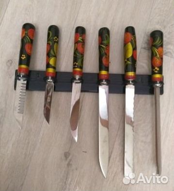 Набор ножей (хохлома) новый