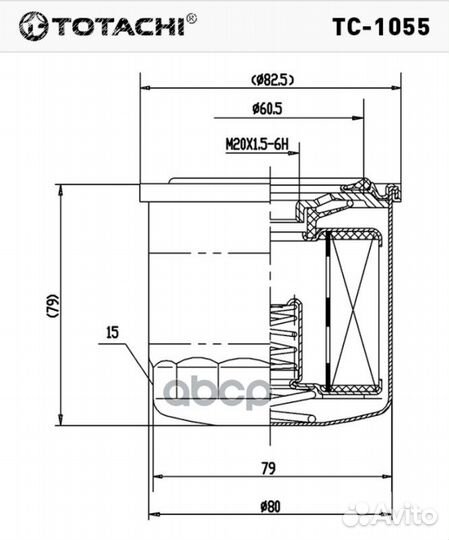 TC1055, totachi, Фильтр масляный TC1055 totachi