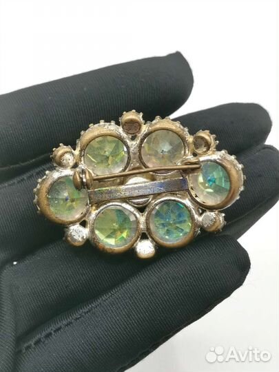 Брошь Чешское стекло Бижутерия СССР