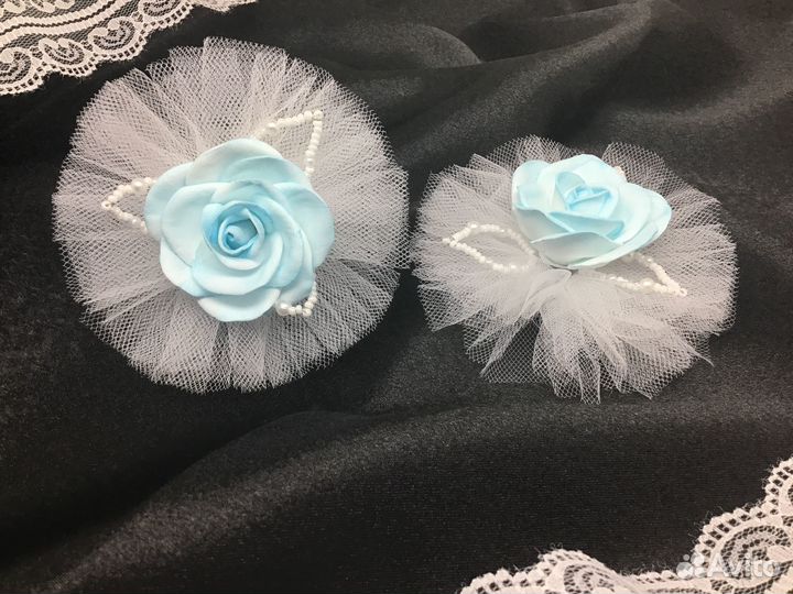 Бантики из фатина с розами