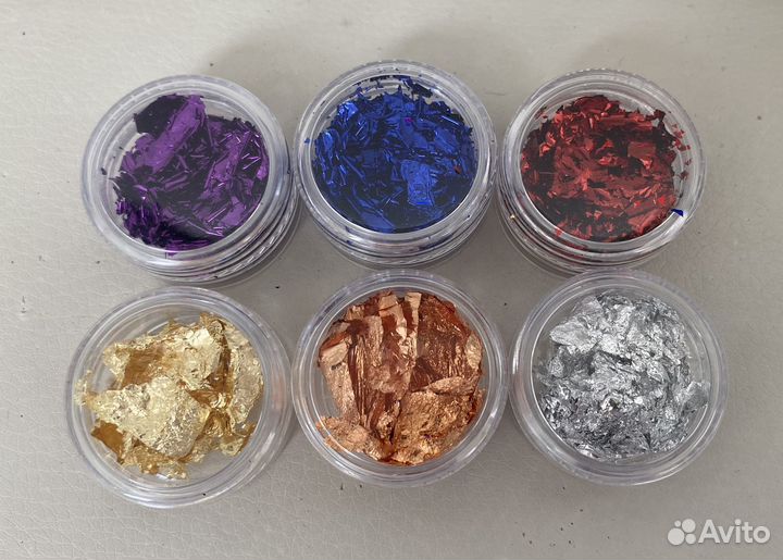 Фольга, поталь, наклейки для дизайна ногтей