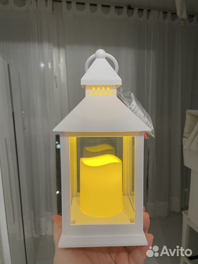 Фонарь рождественский с led свечой