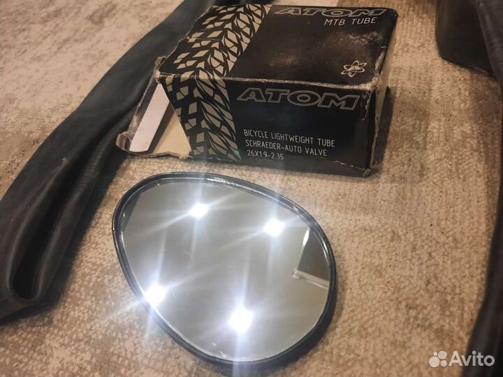 Резина камера на велик новая Atom и зеркало