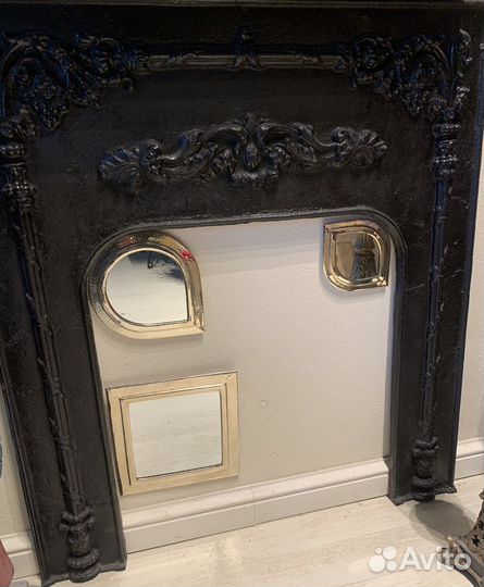 Каминное обрамление антикварное чугунное