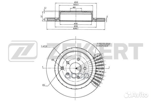 Диск торм. зад. Infiniti FX (S51) 08- M (Y51)