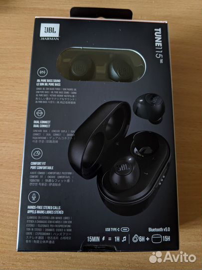Беспроводные наушники jbl tune 115 tws черный