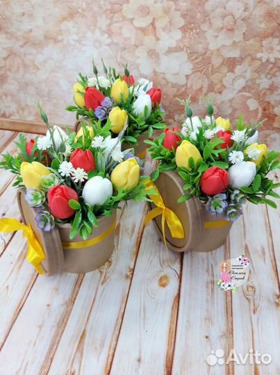 Букет тюльпанов из мыла. Ручная работа