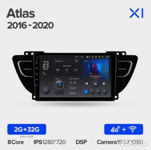 Магнитола для Geely Atlas 2016 -2020