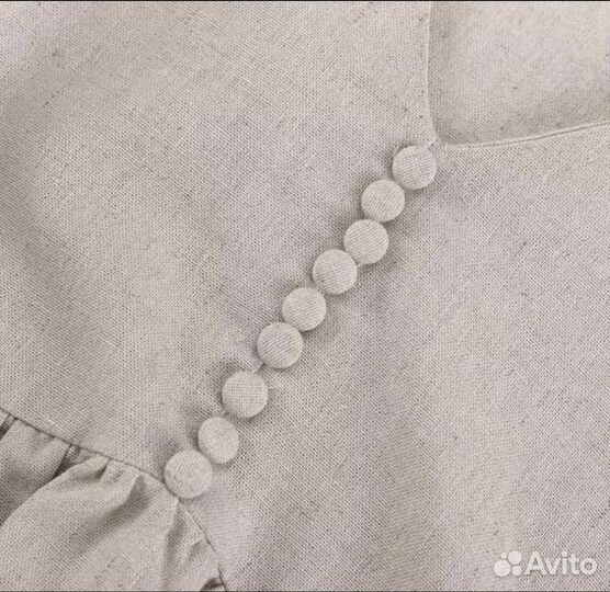 Льняное мини-платье