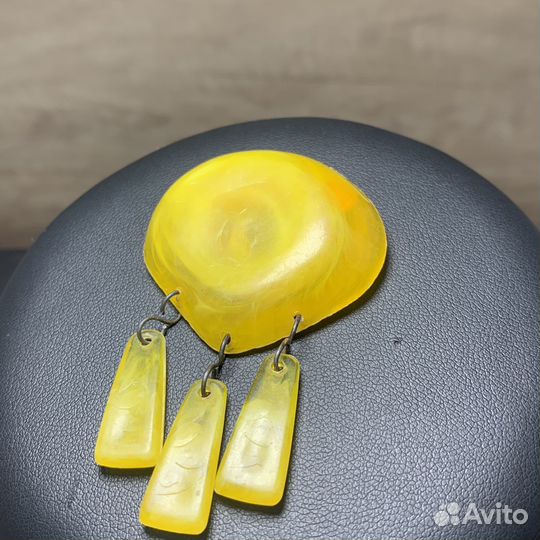 Винтажная Брошь Под Янтарь Сделано В СССР Ретро