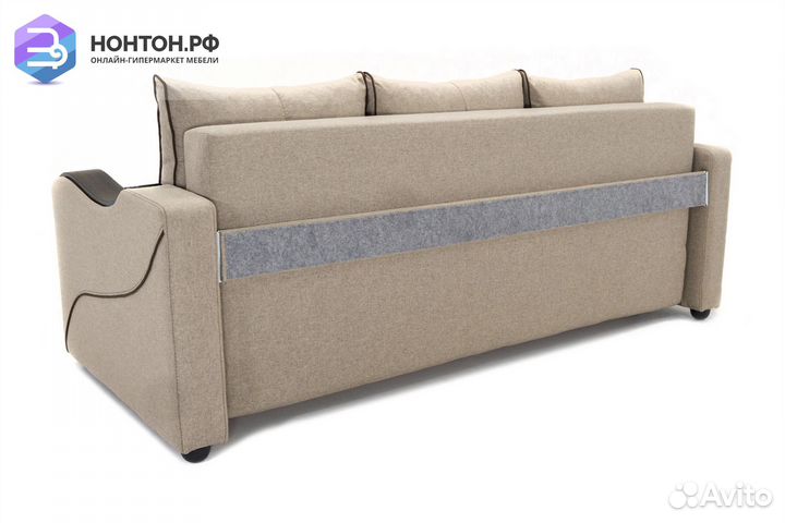 Диван еврокнижка Волна светло-коричневый