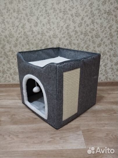 Домик для кошки с когтеточкой и лежанкой