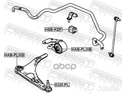 Сайлентблок задний переднего рычага HAB-pliiib