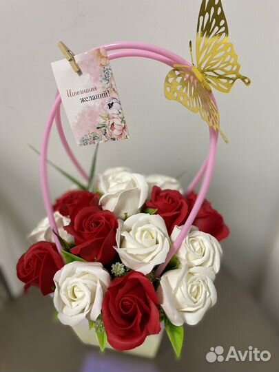 Букет из мыльных роз