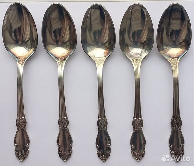 Чайные ложки мельхиор. Серебряная Роза. СССР